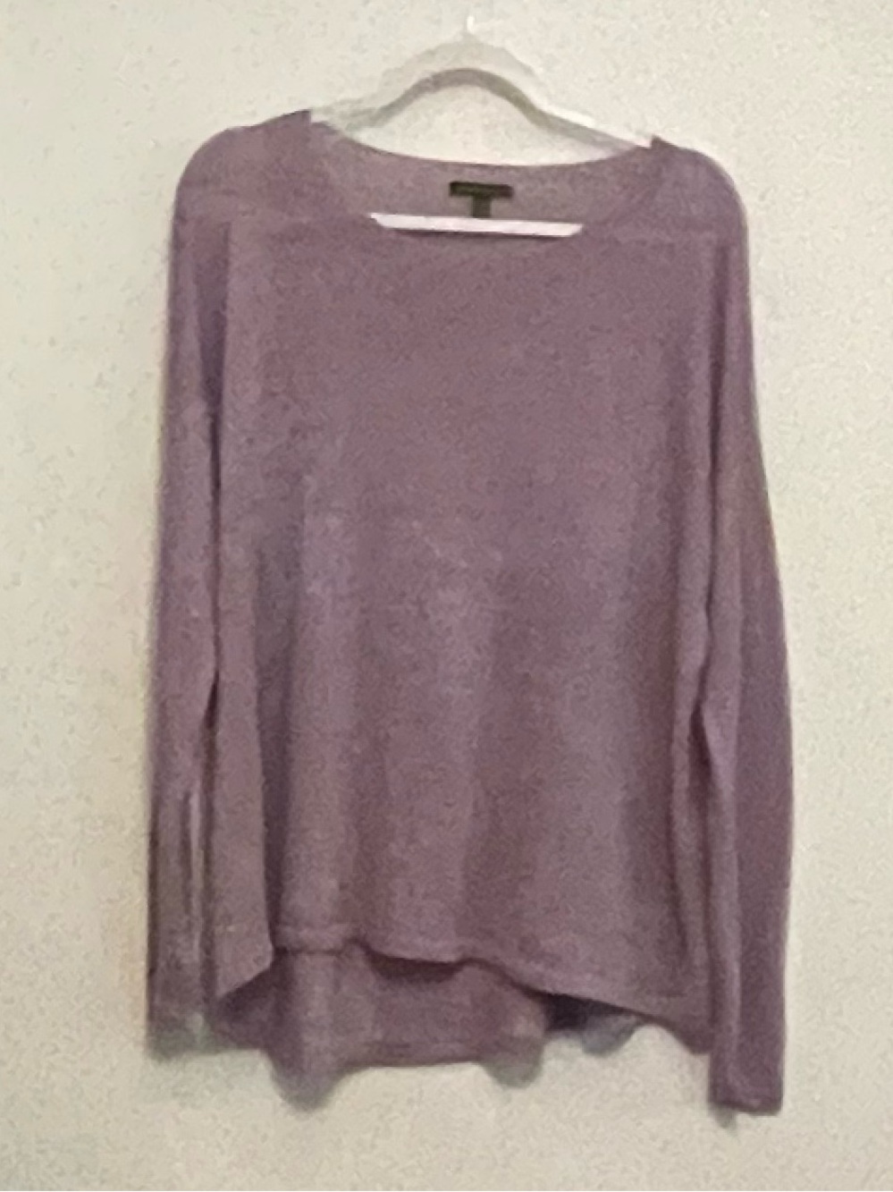 Eileen Fisher Lavender Tencel Blend Purple Pullover Sweater Relaxed Fit M